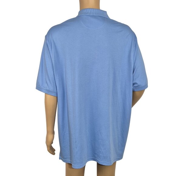 Roundtree & Yorke Gold Label Men's Supima Cotton Polo Shirt Blue Size XXL (14) - Picture 3 of 11